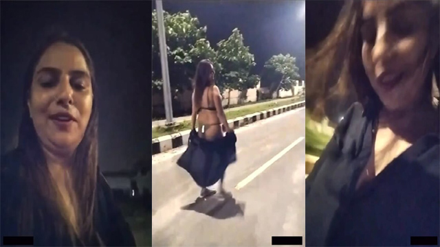 Indian Couple Striping On The Highways Video Her Bf